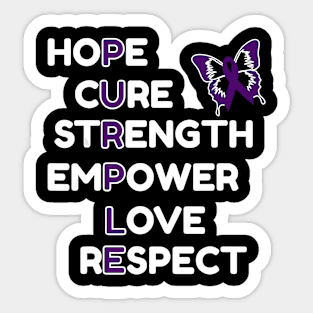 Purple Butterfly Fighting to HOPE LOVE ALZHEIMER AWARENESS Gift Sticker